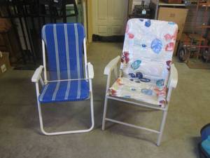 (F-2) 2 Folding Portable Chairs...