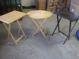 (EW3) 3 Wood Folding Portable Table...