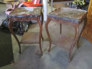 (A-1) Pair Vintage Wood End Tables ...