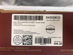 Beef T-Bone Steak 6.20lbs