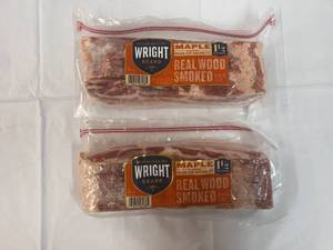 2x 1.5lb Thick Cut Real Wood Smoked Bacon Maple