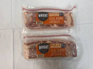 2x 1.5lb Thick Cut Real Wood Smoked Bacon Maple