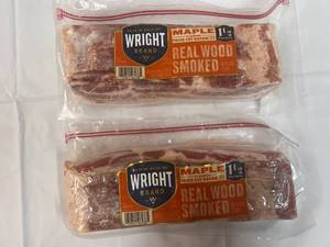 2x 1.5lb Thick Cut Real Wood Smoked Bacon Maple