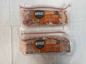 2x 1.5lb Thick Cut Real Wood Smoked Bacon Maple
