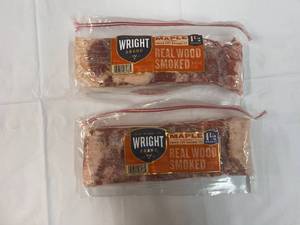 2x 1.5lb Thick Cut Real Wood Smoked Bacon Maple