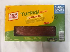 3x 12 oz Packages Oscar Meyer Turkey Bacon