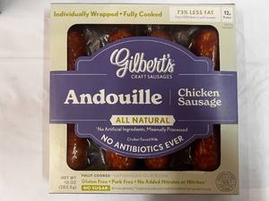 10x 10 oz Packages Gilberts Andouille Chicken Sausages