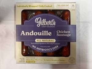 10x 10 oz Packages Gilberts Andouille Chicken Sausages