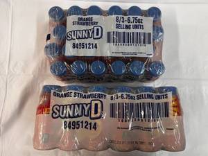 2x 24-6.75oz bottles Sunny D StrawberryOrange