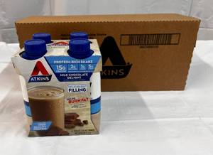 3x 4 Pack Atkins Milk Chocolate
