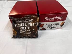 2x 6-2.3oz bags Fannie May Chocolate Covered  Peanut Butter Filled Pretzel Bites