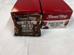2x 6-2.3oz bags Fannie May Chocolate Covered  Peanut Butter Filled Pretzel Bites