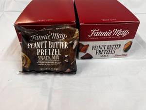 2x 6-2.3oz bags Fannie May Chocolate Covered  Peanut Butter Filled Pretzel Bites