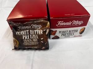 2x 6-2.3oz bags Fannie May Chocolate Covered  Peanut Butter Filled Pretzel Bites