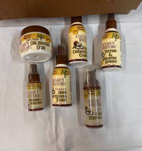Coconut Restore Hair Product Sample Box of 6 Different Products-37 total