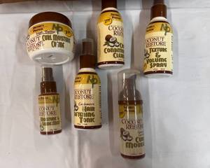 Coconut Restore Hair Product Sample Box of 6 Different Products-37 total