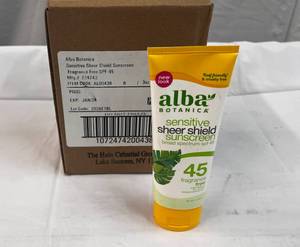 6x-3oz  Alba Sensitive Sheer Shield Sunscreen SPF 45