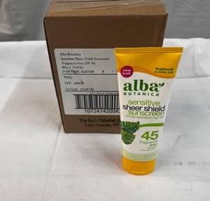 6x-3oz  Alba Sensitive Sheer Shield Sunscreen SPF 45