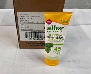 6x-3oz  Alba Sensitive Sheer Shield Sunscreen SPF 45
