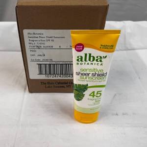 6x-3oz  Alba Sensitive Sheer Shield Sunscreen SPF 45