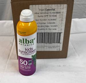 6x 6oz Alba Kids Sunscreen SPF 50-Clear Spray