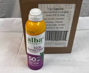 6x 6oz Alba Kids Sunscreen SPF 50-Clear Spray
