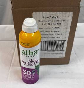 6x 6oz Alba Kids Sunscreen SPF 50-Clear Spray