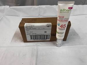 6x 2oz Alba Facial Sheer Shield Sunscreen SPF 45 Fragrance Free