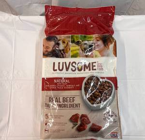 1 15.5lb Bag LuvSome Adult  Dog Food-Beef