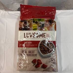1 15.5lb Bag LuvSome Adult  Dog Food-Beef