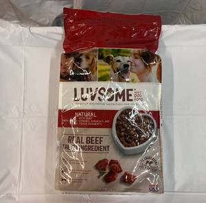 1 15.5lb Bag LuvSome Adult  Dog Food-Beef