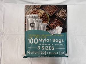 100 Mylar Bags(3 sizes), Oxygen Absorbers & Labels