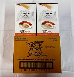 30 Ct Purina Fancy Feast Savory Cat Treats Salmon & Tuna In a Demi Glaze-82023