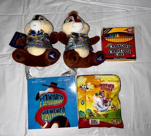 Disney 50th Anniversary Chip & Dale,Mother Goose Puzzle, Flamingo Book & 48 Crayon Box