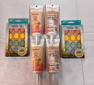4x 8oz Good Day Super Strong Icing & 2 Easter Egg Icing Decorations 102024