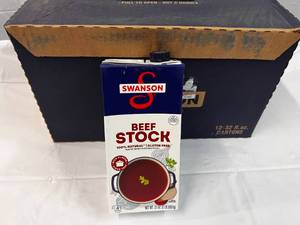 12x 32oz cartons Swanson Beef Stock  112023