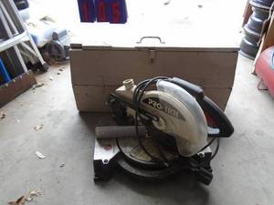 Protech miter saw. Tested & works. With Carpenters box. As shown.