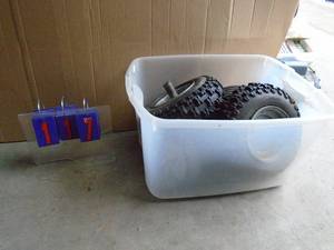 Box of wheels & tires. As shown.