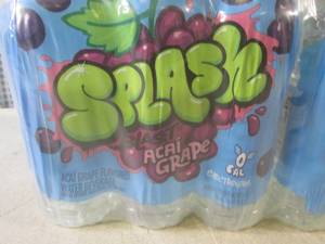 lot 73 image: (B-2) 24 Bottles (4 - 6-Packs) Splash Blast Acai Grape Water Beverage 16.9oz Bottles Past Date