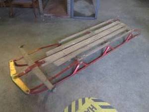 lot 80 image: (BR1) Vintage Flexible Flyer II Snow Sled 60 12 Long