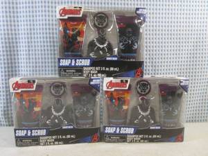 lot 88 image: (BS) 3 Marvel Avengers Soap & Scrub Gift Sets