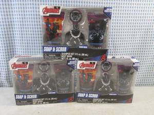 lot 89 image: (BS) 3 Marvel Avengers Soap & Scrub Gift Sets
