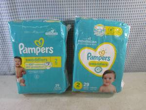 lot 107 image: (BS) 2 - 29 Count Bags Pampers Swaddlers Diapers