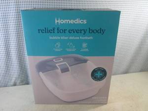 lot 130 image: (EW3) Homedics Bubble Bliss Deluxe Footbath with 3 Message Attachments