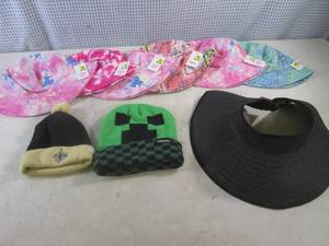lot 134 image: (BSB) 6 Bucket Hats, 2 Knit Hats and Ladies Visor