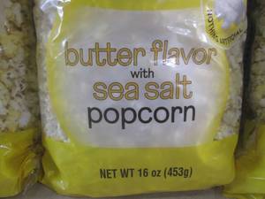 lot 180 image: (EC2) 3 - 1 Pound Bags Popcorn Butter Flavor with Sea Salt Past Date