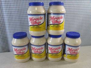 lot 189 image: (C-1) 6 Jars Miracle Whip 30oz Best by Jan 2024