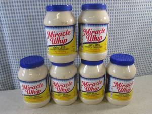 lot 190 image: (C-1) 6 Jars Miracle Whip 30oz Best by Jan 2024