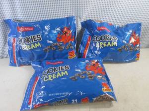 lot 191 image: (B-3) 3 Bags Cookies & Cream Cereal 1 Pound 5 Ounces Best by May 2024
