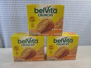 lot 219 image: (B-1) 3 Boxes Belvita Crunchy Golden Oat Breakfast Biscuits Past Date